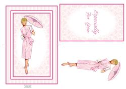 Beautiful Vintage Fashion Lady Spinner Card