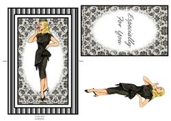 Beautiful Vintage Fashion Lady Spinner Card