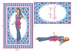 Beautiful Vintage Fashion Lady Spinner Card