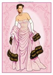 Beautiful Vintage Fashion Lady Dressed in Pink