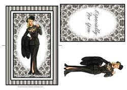 Beautiful Vintage Fashion Lady Spinner Card