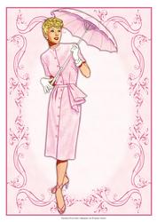 Beautiful Vintage Fashion Lady Dressed in Pink