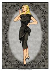Beautiful Vintage Fashion Lady Dressed in Black