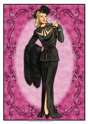 Beautiful Vintage Fashion Lady Dressed in Black