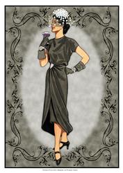 Beautiful Vintage Fashion Lady Dressed in Black