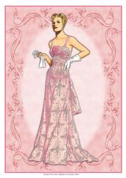 Beautiful Vintage Fashion Lady Dressed in Pink