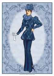 Beautiful Vintage Fashion Lady Dressed in Blue