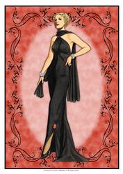 Beautiful Vintage Fashion Lady Dressed in Black