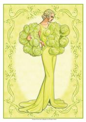 Beautiful Vintage Fashion Lady Dressed in Yellow
