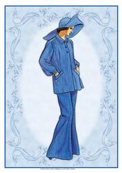 Beautiful Vintage Fashion Lady Dressed in Blue