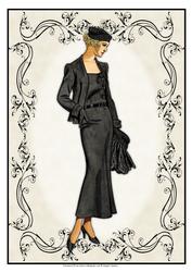 Beautiful Vintage Fashion Lady Dressed in Black