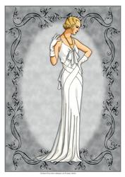 Beautiful Vintage Fashion Lady Dressed in White