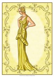 Beautiful Vintage Fashion Lady Dressed in Gold