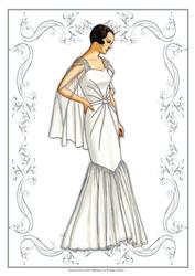 Beautiful Vintage Fashion Lady Dressed in White