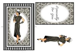 Beautiful Vintage Fashion Lady Spinner Card