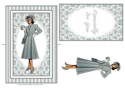 Beautiful Vintage Fashion Lady Spinner Card