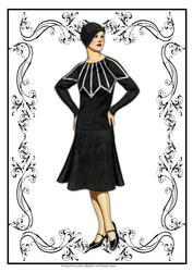 Beautiful Vintage Fashion Lady Dressed in Black & White