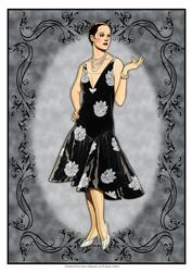 Beautiful Vintage Fashion Lady Dressed in Black