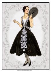 Beautiful Vintage Fashion Lady Dressed in Black