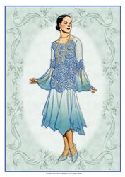 Beautiful Vintage Fashion Lady Dressed in Blue