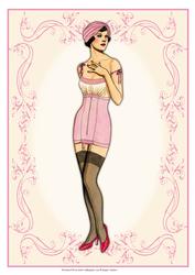 Beautiful Vintage Fashion Lady Dressed in Pink