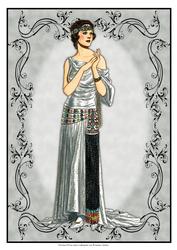 Beautiful Vintage Fashion Lady Dressed in Silver