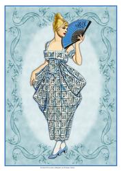 Beautiful Vintage Fashion Lady Dressed in Blue