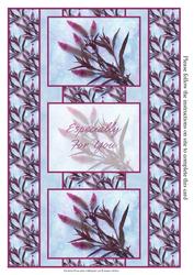 Pretty Purple Flower Spray 3 Panel Fold Back