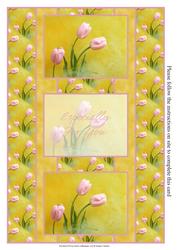 Pretty Pink Tulips 3 Panel Fold Back