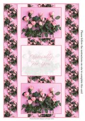 Stunning Pink Roses 3 Panel Fold Back