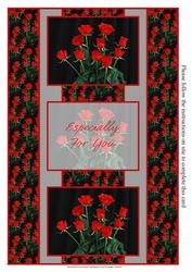 Stunning Red Roses 3 Panel Fold Back