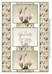 Delicate Pink & Cream Floral 3 Panel Fold Back