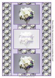 Gorgeous Cream & Purple Floral Display 3 Panel Fold Back