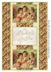 3 Beautiful Little Girls 3 Panel Fold Back