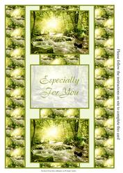 Woodland Waterfall 3 Panel Fold Back