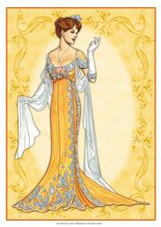 Beautiful Vintage Fashion Lady Dressed in Gold