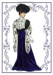 Beautiful Vintage Fashion Lady Dressed in Dark Blue