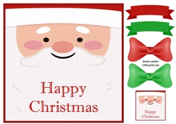 Happy Christmas Santa 8x8 Card Front & Embellishments