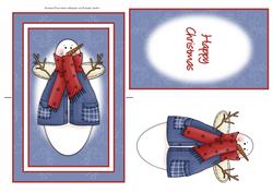 Cute Angel Snowman Spinner Card