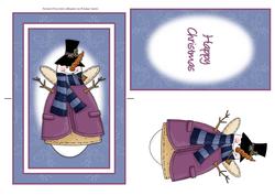 Cute Angel Snowman Spinner Card