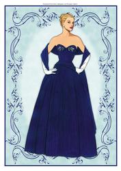 Beautiful Vintage Fashion Lady Dressed in Deep Blue