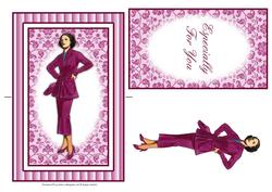Beautiful Vintage Fashion Lady Spinner Card
