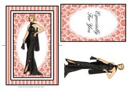 Beautiful Vintage Fashion Lady Spinner Card