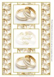 2 Wedding Rings 3 Panel Fold Back