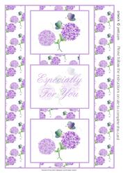 Sweet Little Butterflies & Purple Flowers 3 Panel Fold Back