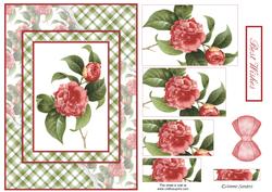 Beautiful Floral Torn Edge Effect Card Front