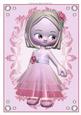 Cute Little Girl in Pink , Flourish Frame & Crystal Gems