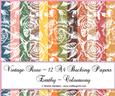 Vintage Rose 12 A4 Backing Papers - Earthy Shades