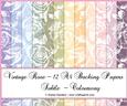 Vintage Rose 12 A4 Backing Papers - Subtle Shades