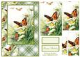 Beautiful Vintage Painted Butterflies A5 Quick Card